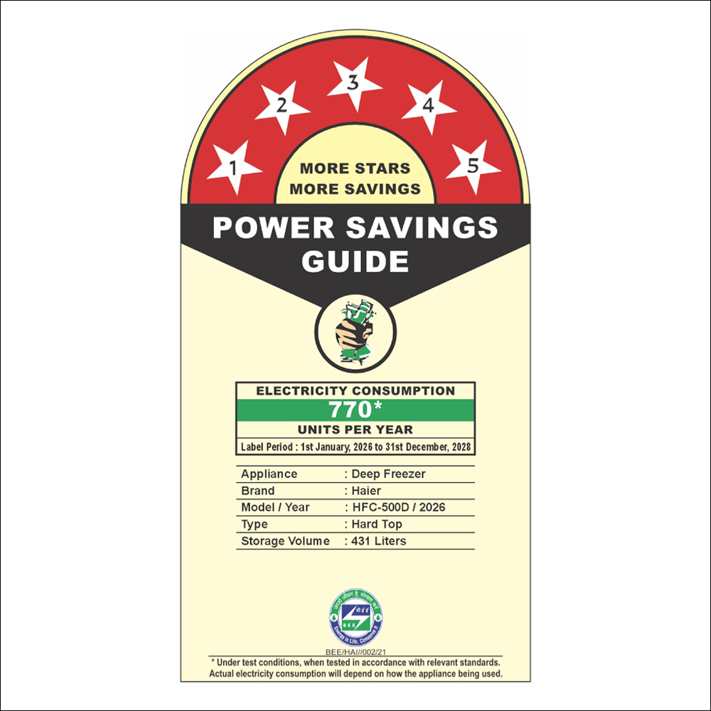 Haier 500 Ltr Double door- White Colour Convertible Hard top Freezer